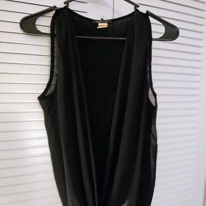 Black sleeveless blouse, size small